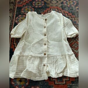 Organic Zoo cream toddler dress, 2-3 year old